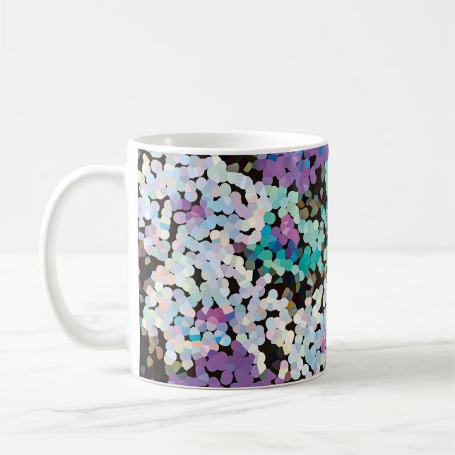 Taza De Café Flores de Cristal Púrpura (Izquierda)