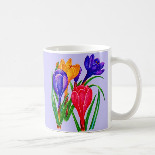 Taza De Café flores de crocus primaveral (Derecha)