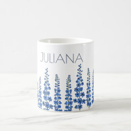 Taza De Café Flores de delfino azul de julio