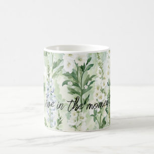 Taza De Café Flores de Delphinium blancas lavanda  
