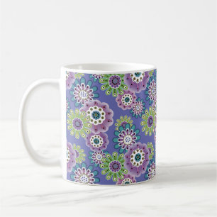 Taza De Café Flores de dibujos animados divertidos abstractos i