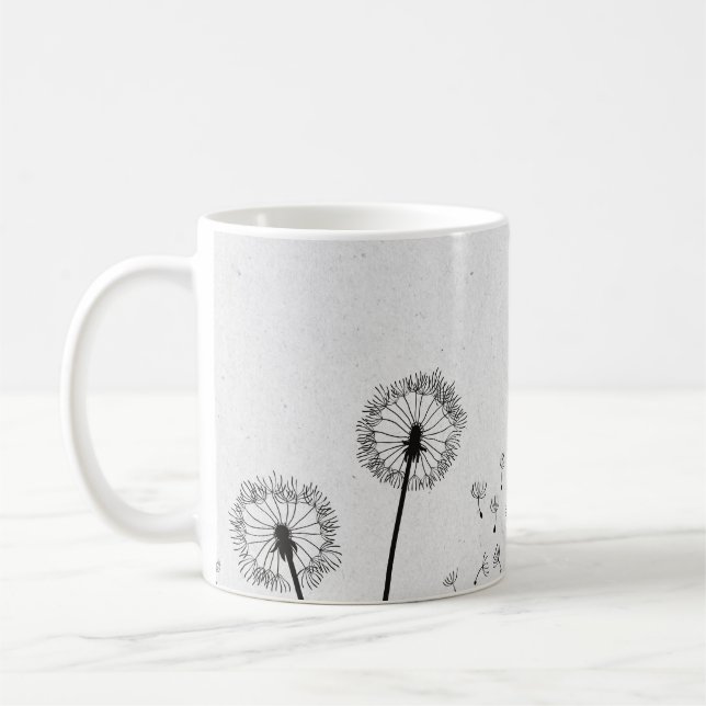 Taza De Café Flores de diente de león Pappus Esporas Gris (Izquierda)