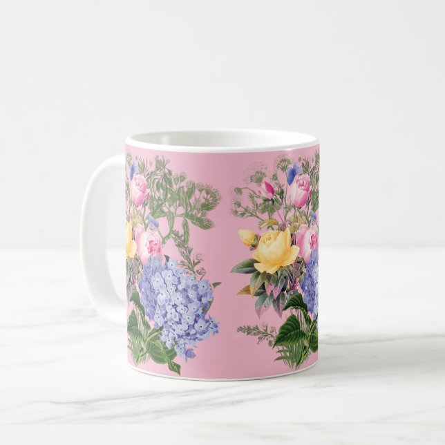 Taza De Café Flores de época café Mug (Anverso izquierdo)