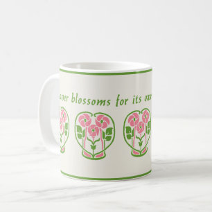Taza De Café Flores de estilo Art Nouveau rosado café Mug