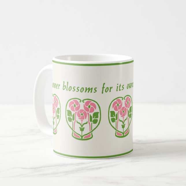Taza De Café Flores de estilo Art Nouveau rosado café Mug (Anverso izquierdo)