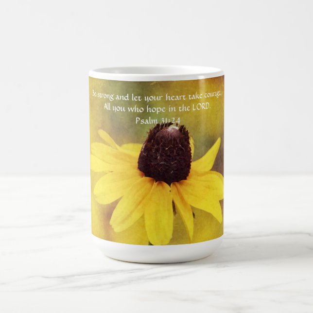 Taza De Café Flores de Faith Psalm 31:24 Wild Flower Mug (Centro)