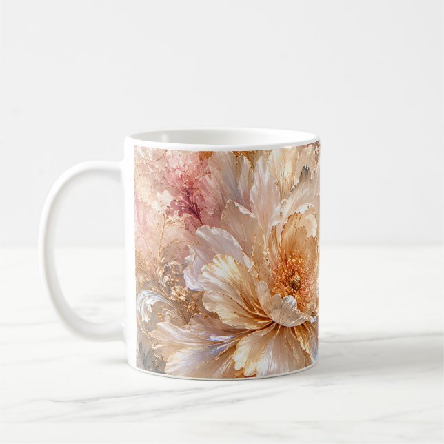 Taza De Café Flores de Fantasía de Lujo (Izquierda)