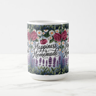 Taza De Café "Flores de felicidad: 'La felicidad es casera'