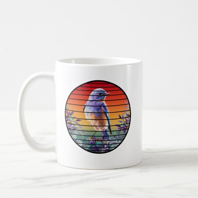 TAZA DE CAFÉ FLORES DE FLORES DE AVES DE VINTAJE (Izquierda)