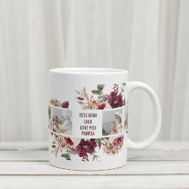 Taza De Café Flores de fotos de color modernas enmarcan el rega