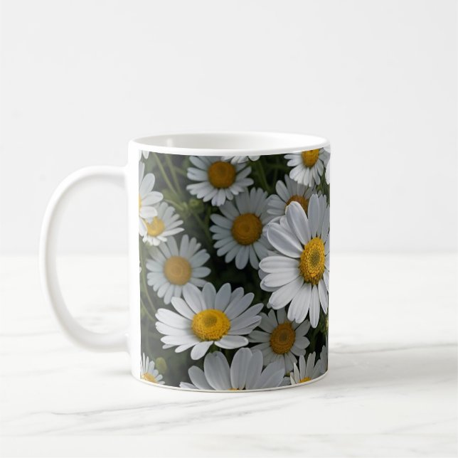 Taza De Café Flores de fúnebre blanco (Izquierda)