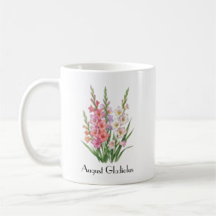 Taza De Café Flores de Gladiolo de Agosto