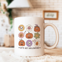 Taza De Café Flores de Halloween Retro Cute