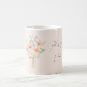 Taza De Café Flores de Hibisco de Melocotón Tropical