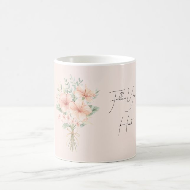 Taza De Café Flores de Hibisco de Melocotón Tropical (Centro)