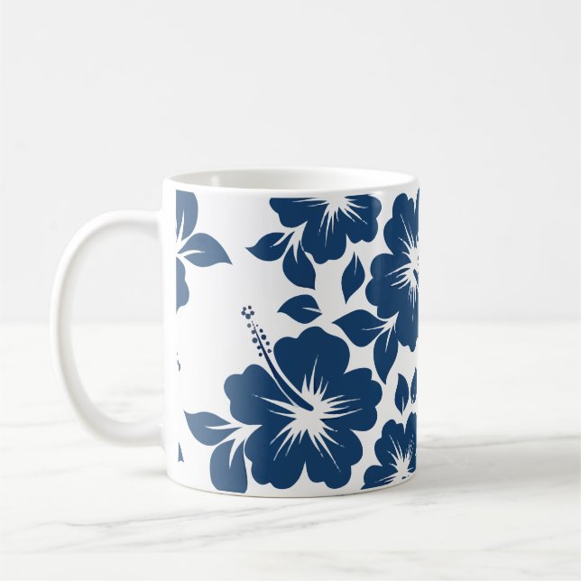 Taza De Café Flores de Hibiscus azul de Hawái (Izquierda)