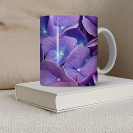 Taza De Café Flores de hidrangea púrpura