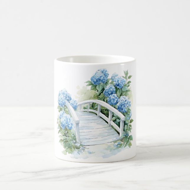 Taza De Café Flores de hortensia acuarela (Centro)