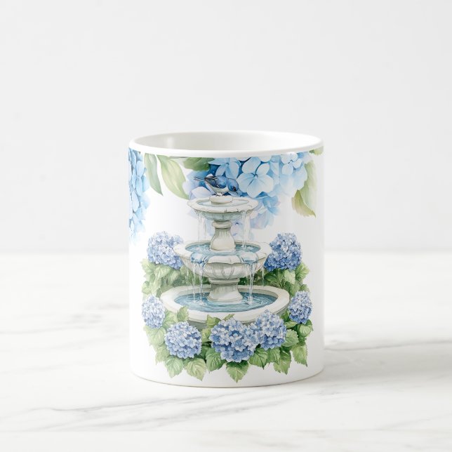 Taza De Café Flores de hortensia acuarela (Centro)