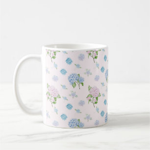 Taza De Café Flores de Hortensias Elegantes y Simples en Acuare