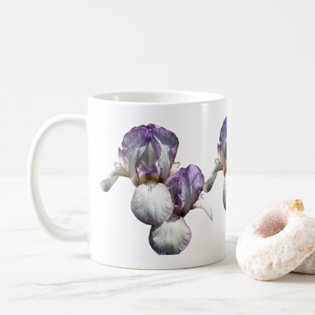 Taza De Café Flores De Iris De Púrpura (Con donut)