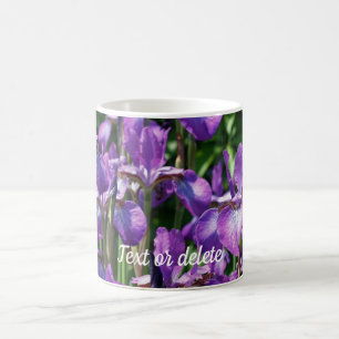 Taza De Café Flores de iris morado personalizadas