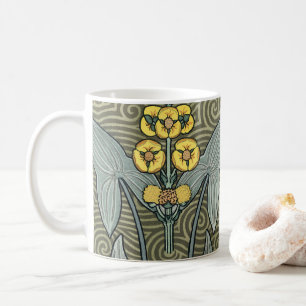 Taza De Café Flores de jardín Art Nouveau vintage punta de flec