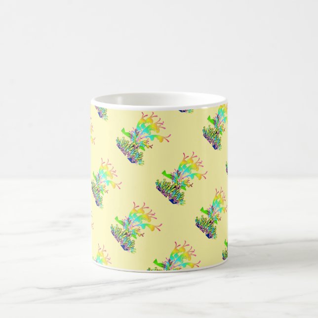 Taza De Café Flores de jardín Diagonal Lt Amarillo (Centro)