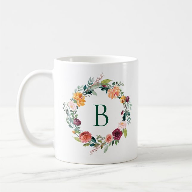 Taza De Café Flores de jardín inglesas coloridas (Izquierda)