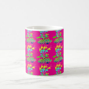 Taza De Café Flores de jardín rosado caliente