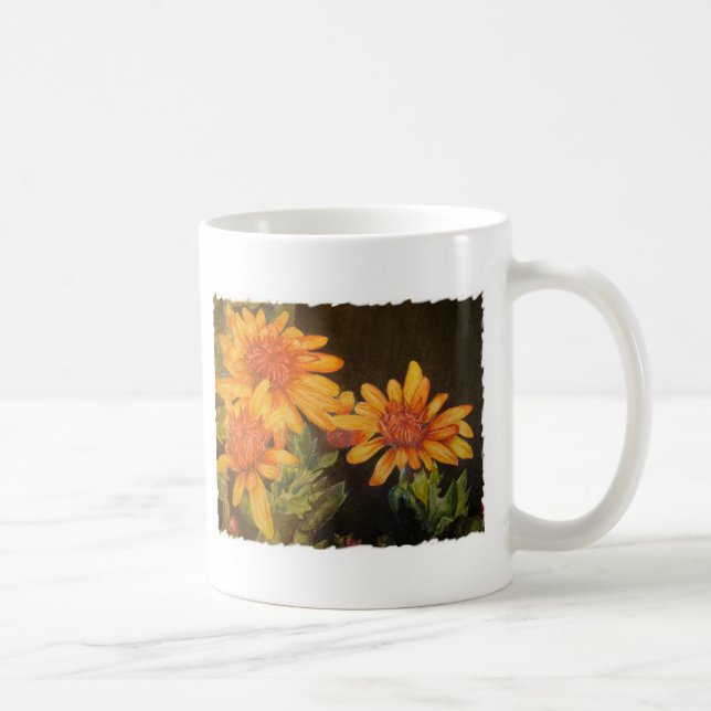 Taza De Café Flores de la acuarela (Derecha)