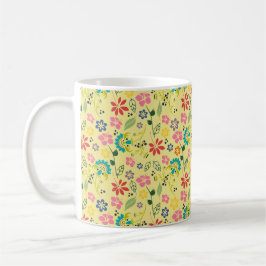 Taza De Café Flores de la primavera del Boho, de colores alegre