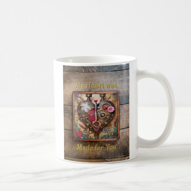Taza De Café Flores de lápiz labial Corazón Steampunk Series (Derecha)