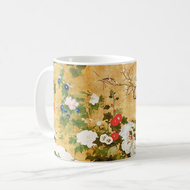 Taza De Café Flores de las cuatro estaciones, Saito Ippo, arte  (Anverso izquierdo)