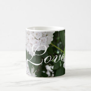 Taza De Café Flores de laurel de montaña blanca