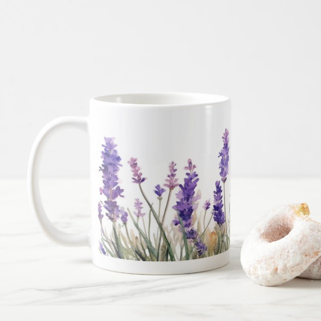 Taza De Café Flores de lavanda (Con donut)