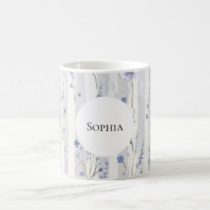Taza De Café Flores de Lavanda Blancas Bonitas Personalizadas c