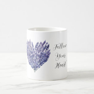 Taza De Café Flores de lavanda corazón