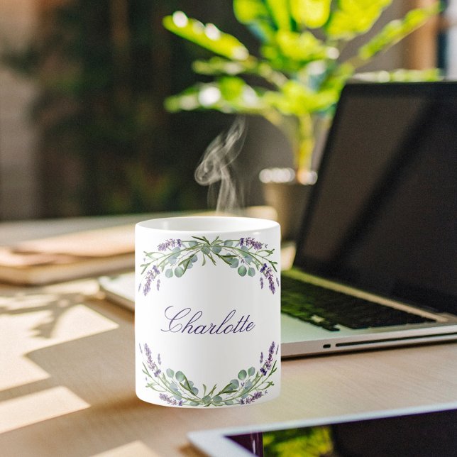 Taza De Café Flores de lavanda nombre de vegetación eucalipto (Subido por el creador)