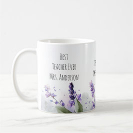 Taza De Café Flores de lavanda personalizadas Agradecimiento a 