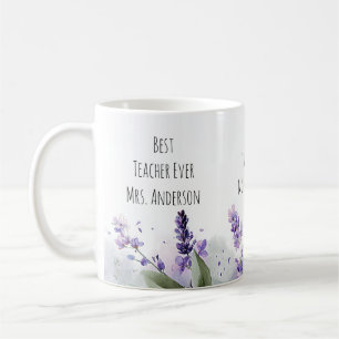 Taza De Café Flores de lavanda personalizadas Agradecimiento a