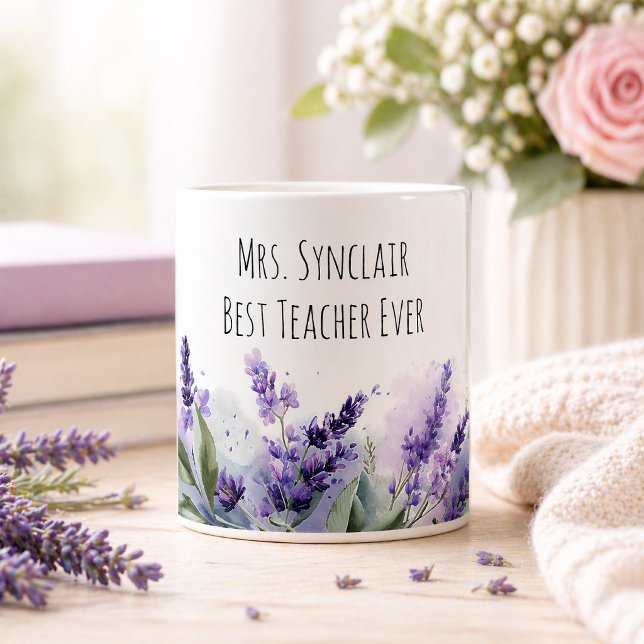 Taza De Café Flores de Lavanda Personalizadas Agradecimiento a  (Subido por el creador)