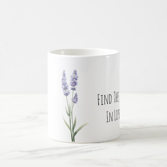 Taza De Café Flores de lavanda púrpura Alegría (Centro)