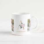 Taza De Café Flores de letras de oro modernas | Dos monografías<br><div class="desc">Flores de letras de oro modernas | Dos monografías fotográficas</div>