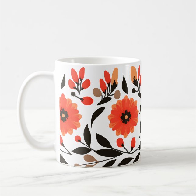 Taza De Café Flores de libertad de Boho (Izquierda)