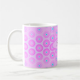 Taza De Café Flores de Lilac, azul cielo y rosa