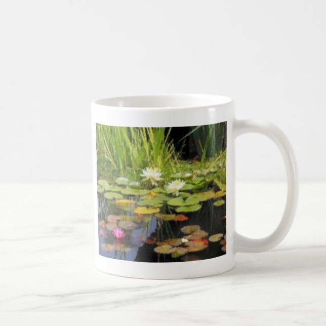 Taza De Café Flores de Lilly del agua (Derecha)