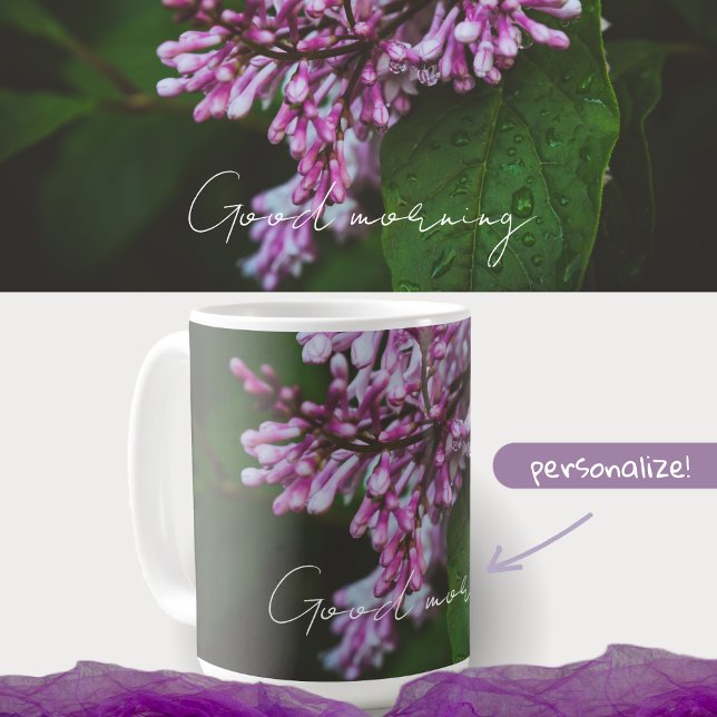 Taza De Café Flores de lilo púrpura tras la lluvia (Subido por el creador)