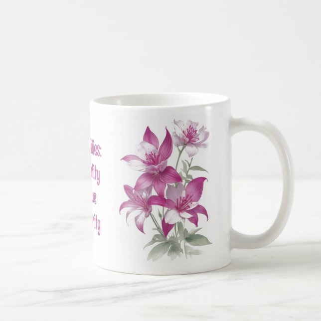 Taza De Café Flores De Lirio Morado (Derecha)