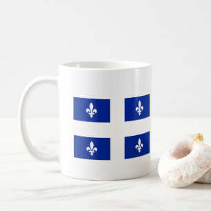 Taza De Café Flores de lis azules sobre la bandera blanca de Ca